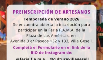FERIA F.A.M.A: INSCRIPCIONES ABIERTAS PARA LA TEMPORADA DE VERANO